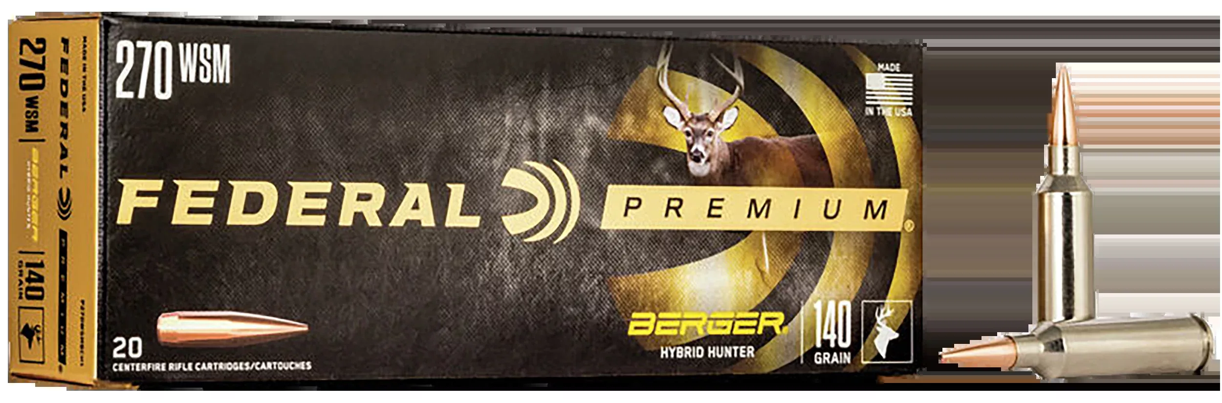 Federal Premium 270 WSM 140gr Berger Hybrid Hunter 20 Rd - Box or Case