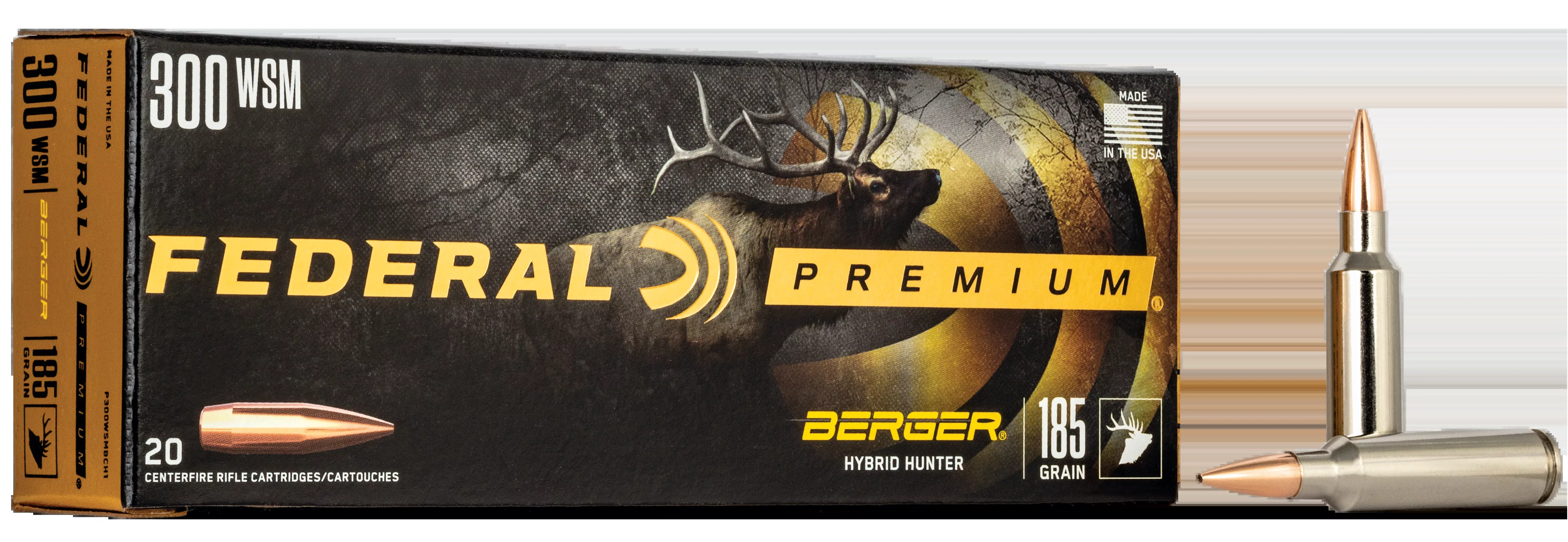 Federal Premium 300 WSM 185gr Berger Hybrid Hunter 20 Rd - Box or Case