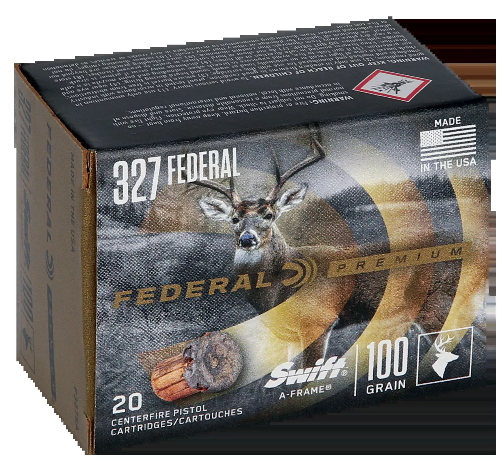 Federal Premium 327 Federal Mag 100gr Swift A-Frame 20rd - Box or Case