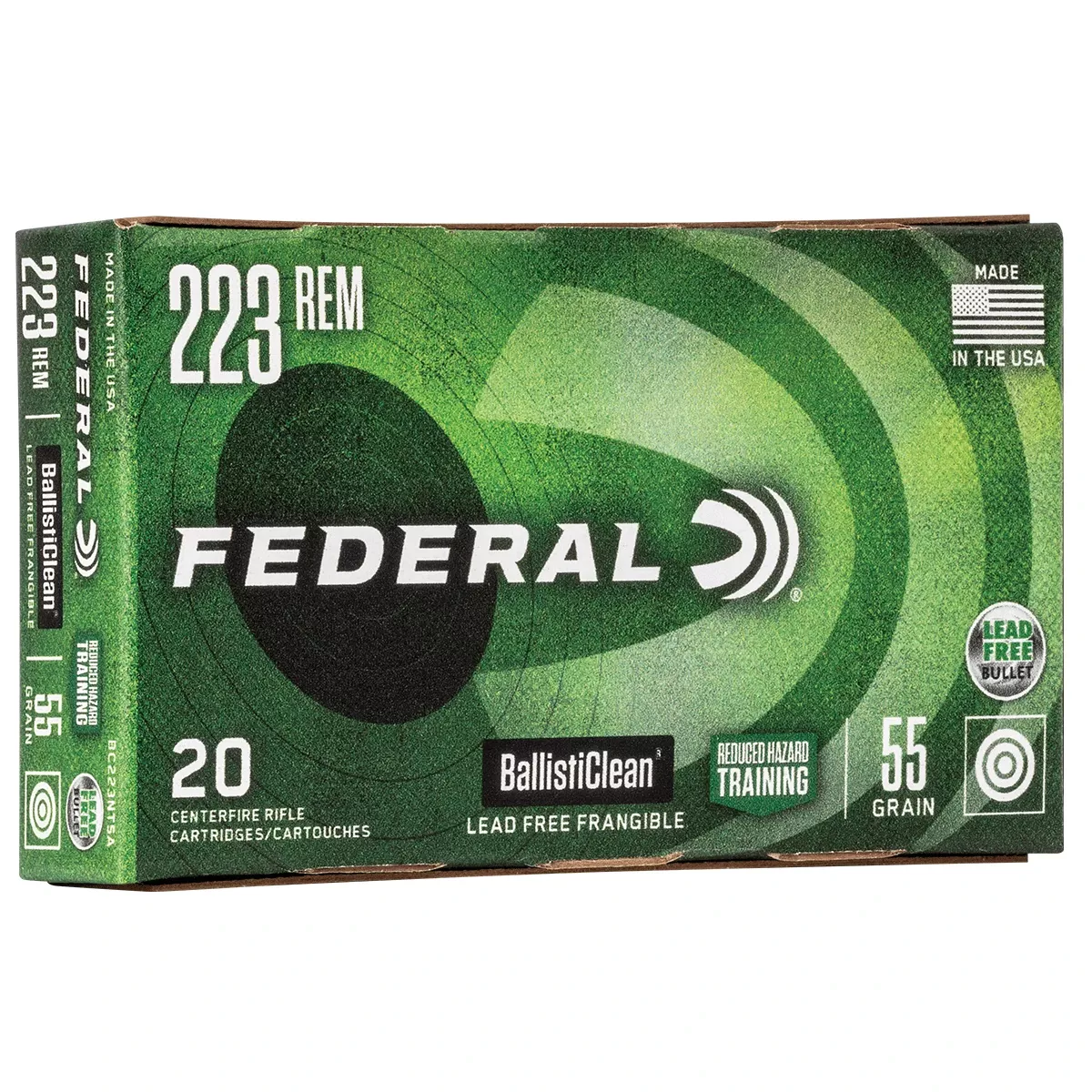 Federal Premium Ballistic Clean Frangible 223 Rem 55 gr Training Rifle Ammo