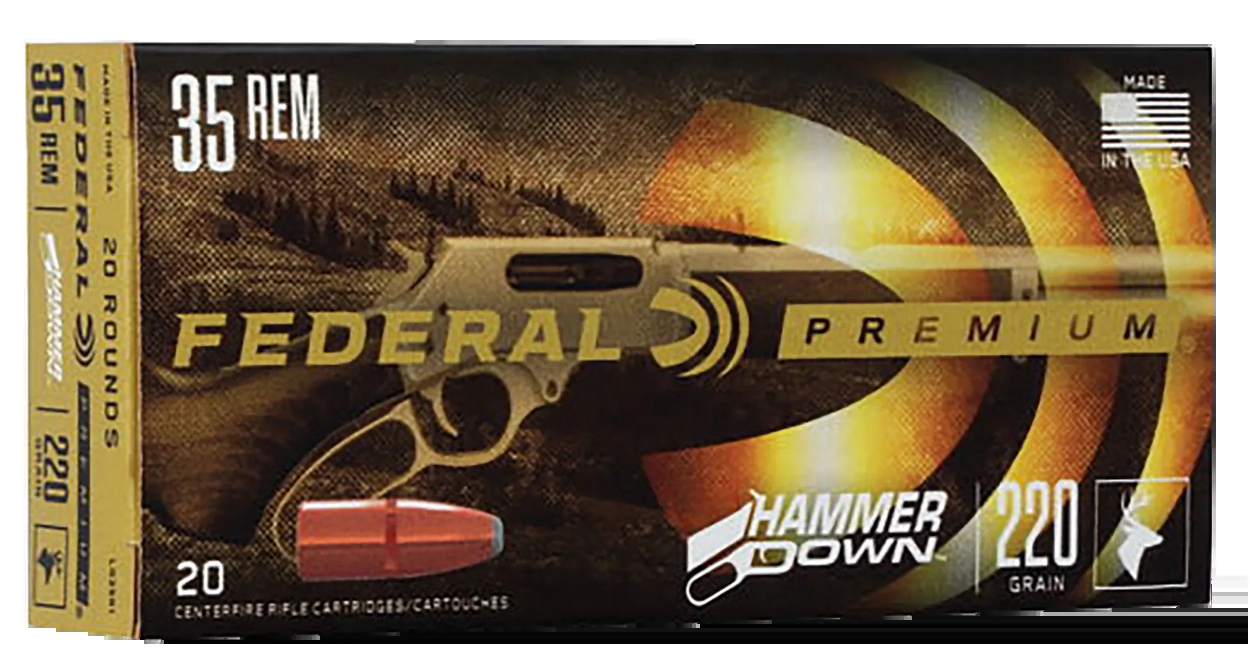 Federal Premium HammerDown 35 Rem 220gr Bonded Hollow Point 20 Rd - Box or Case