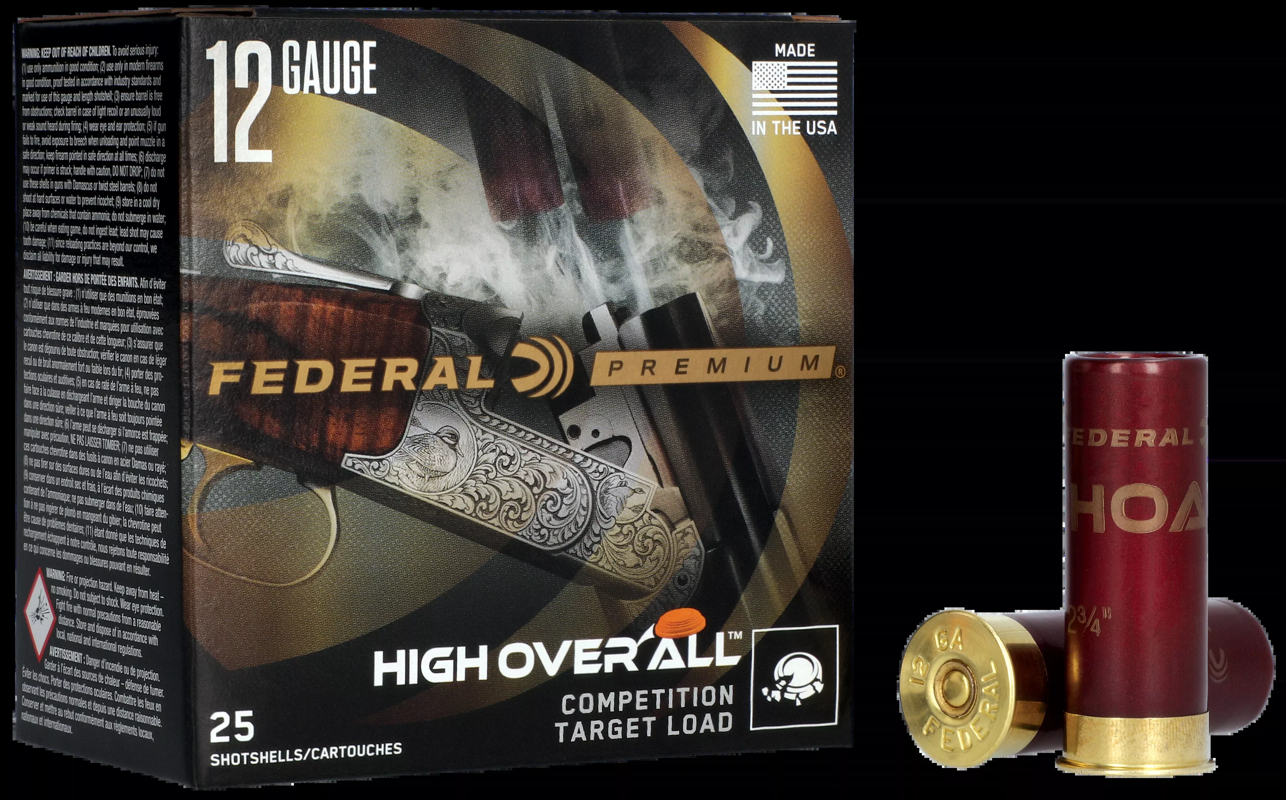 Federal Premium High Over All 12 Gauge 2.75" 1 oz #8 Shot 25 Rd - Box or Case