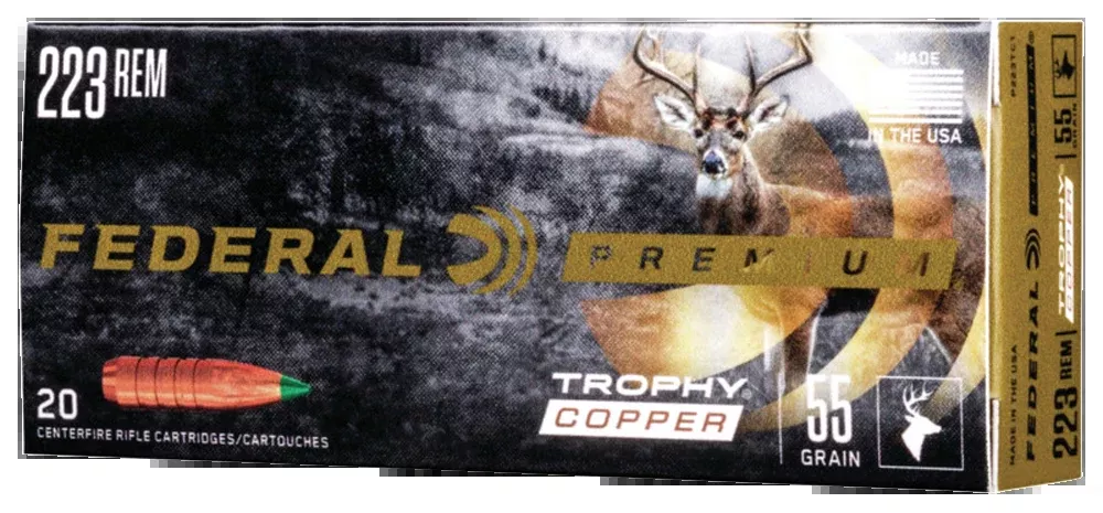 Federal Premium Trophy Copper .223 Rem 55 gr 20 Rd Polymer Tip - Box or Case