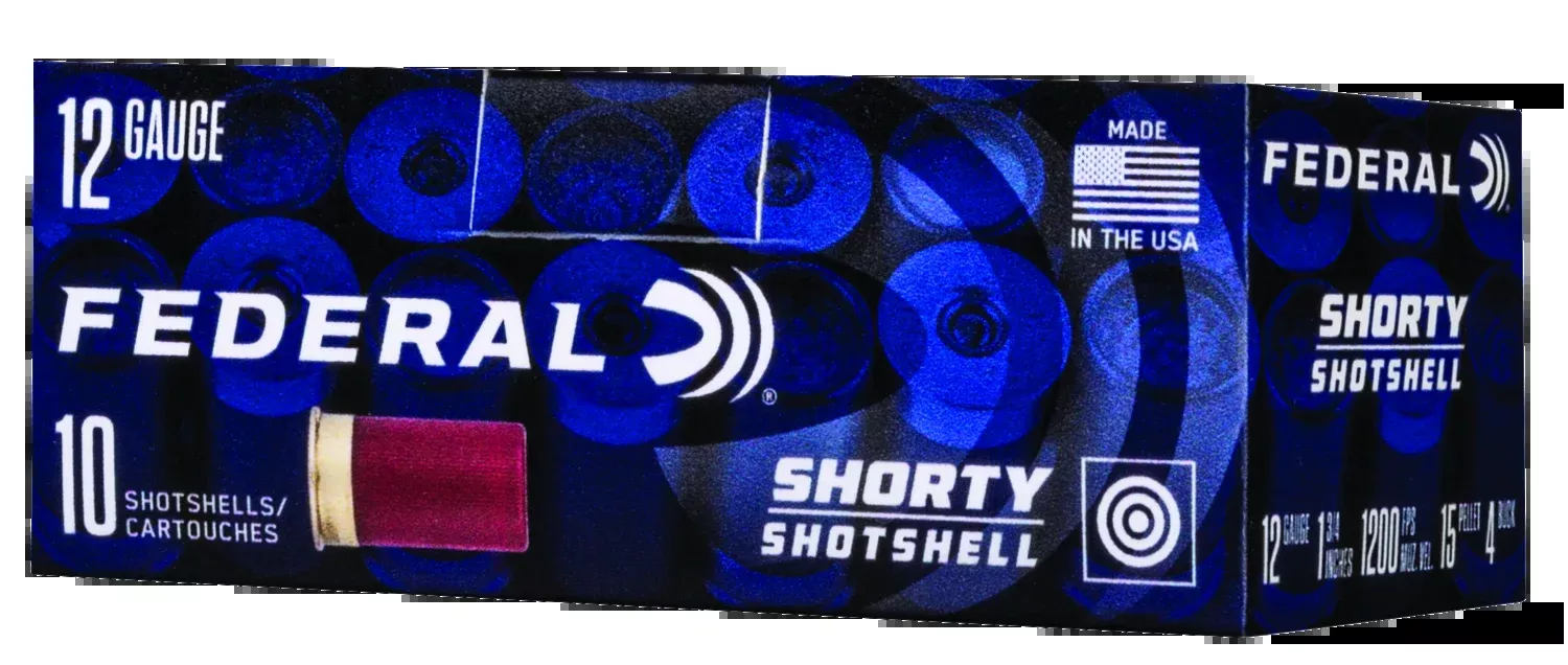 Federal Shorty 12 Gauge 1.75" 4 Buck 15 Pellet 10 Rd - Box or Case