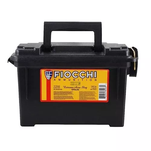 Fiocchi 12FSLUG Aero High Velocity 12 Gauge 2.75" 1 oz Rifled Slug Shot 80 Bx/ 1 Cs (Ammo Can)