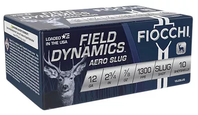 Fiocchi 12LESLUG Field Dynamics 12ga 1oz Aero Slug - 1560 FPS - 10 Rounds