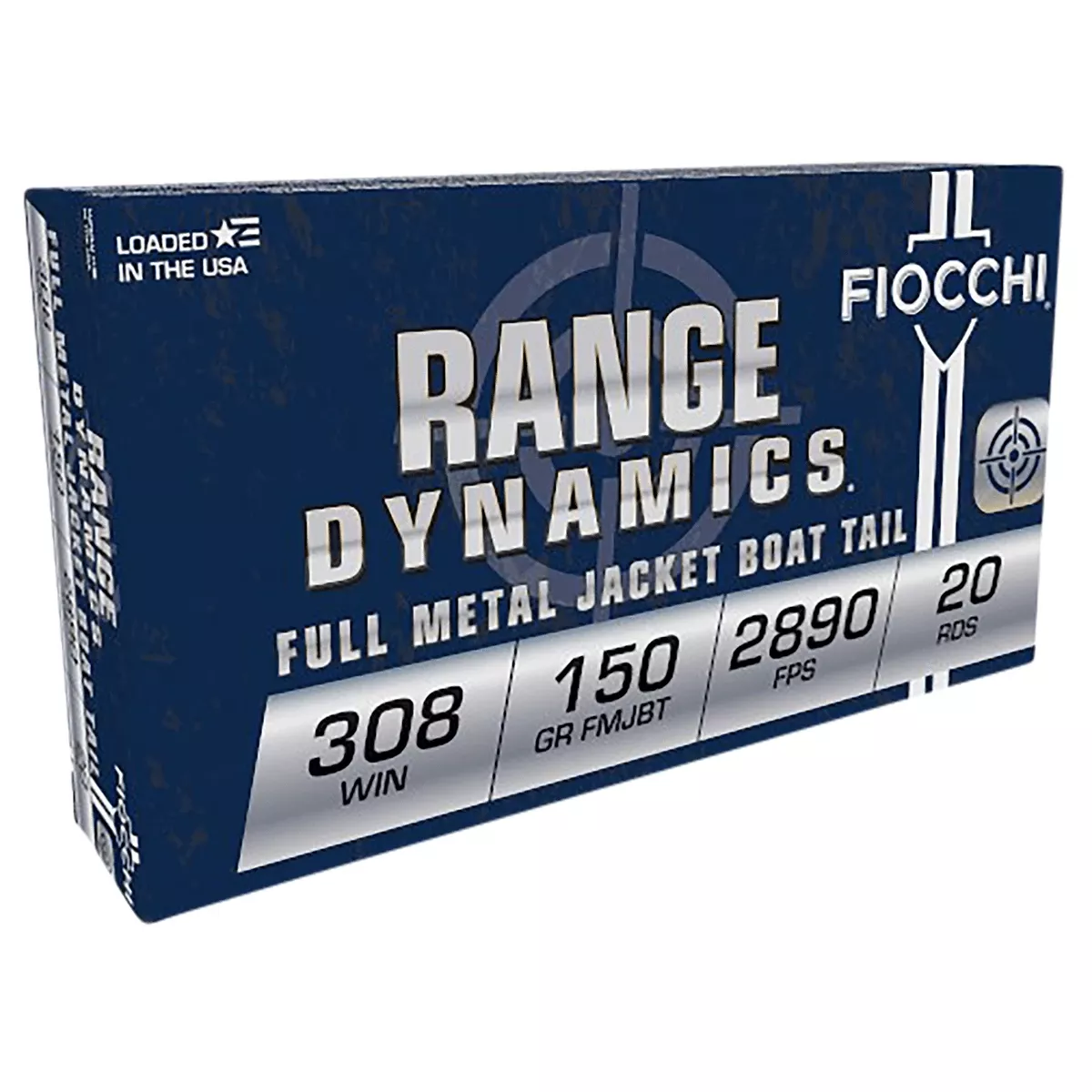 Fiocchi 308A Range Dynamics 308Win 150gr Full Metal Jacket Boat Tail 20 Per Box
