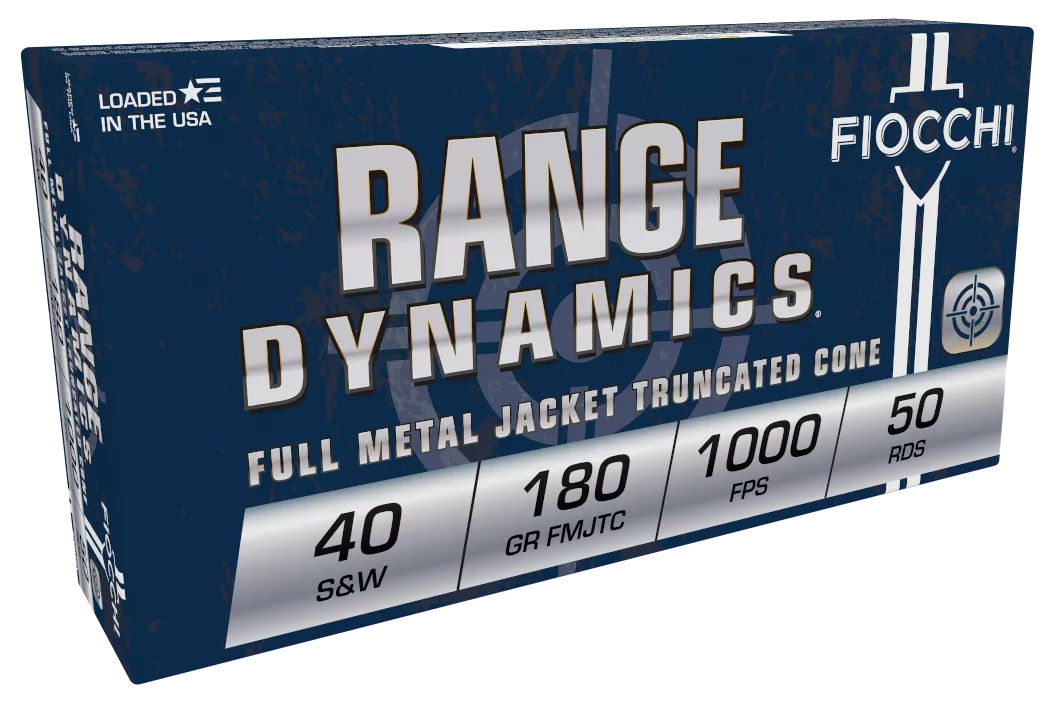 Fiocchi 40SWD Range Dynamics40S&W 180gr Full Metal Jacket Truncated Cone 50 Per Box/20 Case