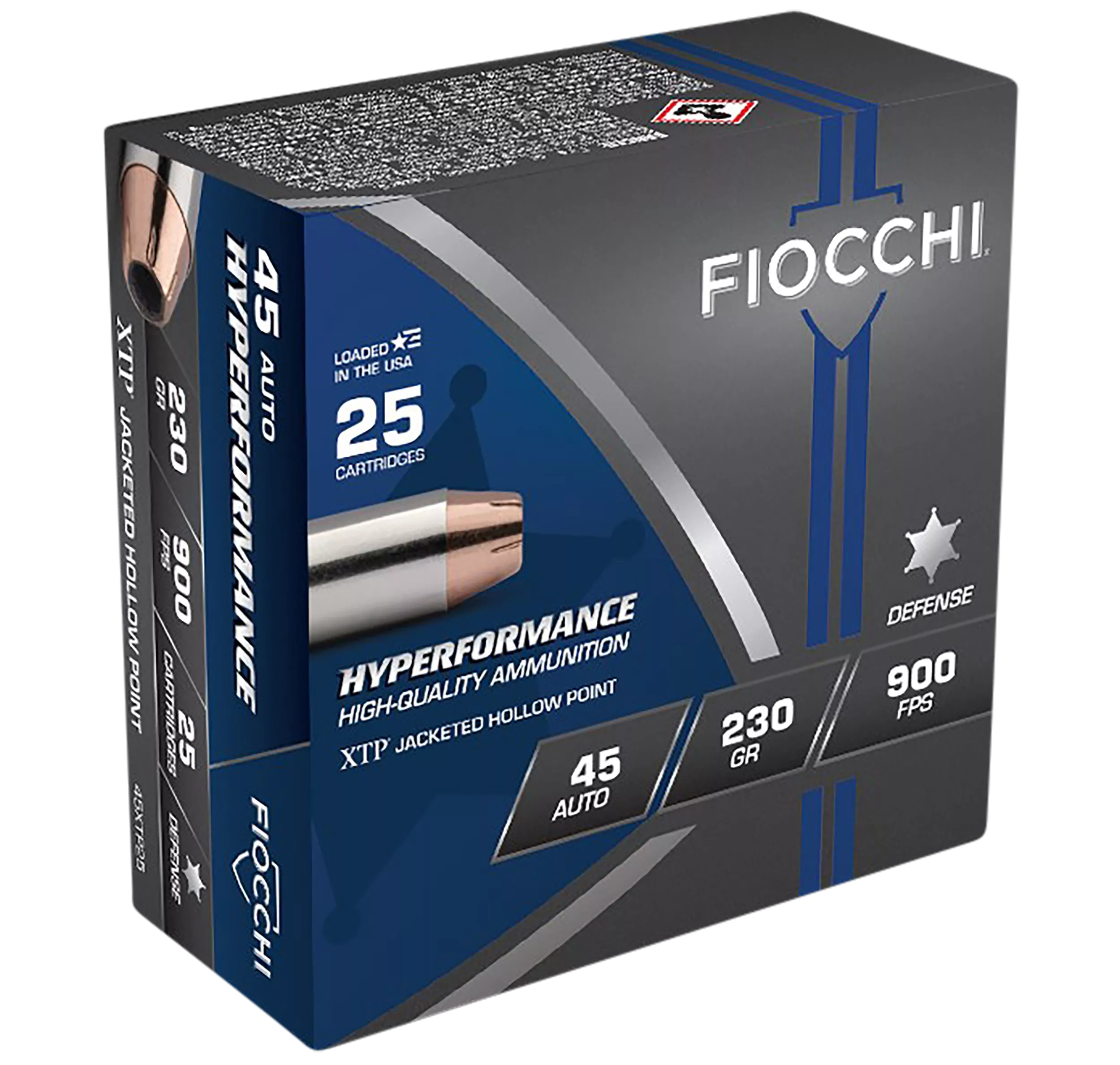 Fiocchi 45XTP25 Hyperformance45ACP 230gr Hornady XTP Hollow Point 25 Per Box/20 Case
