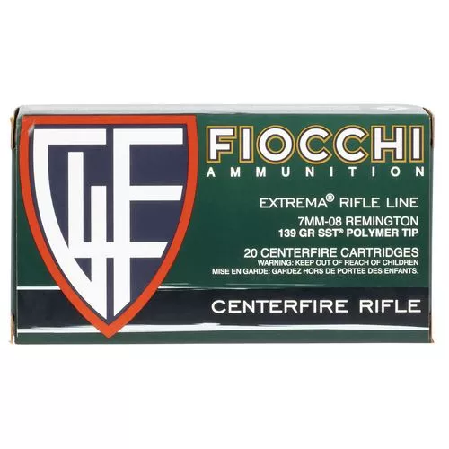 Fiocchi 7MM08HSA Extrema7mm-08 Rem 139 gr SST Polymer Tip BT 20 Bx/ 10 Cs