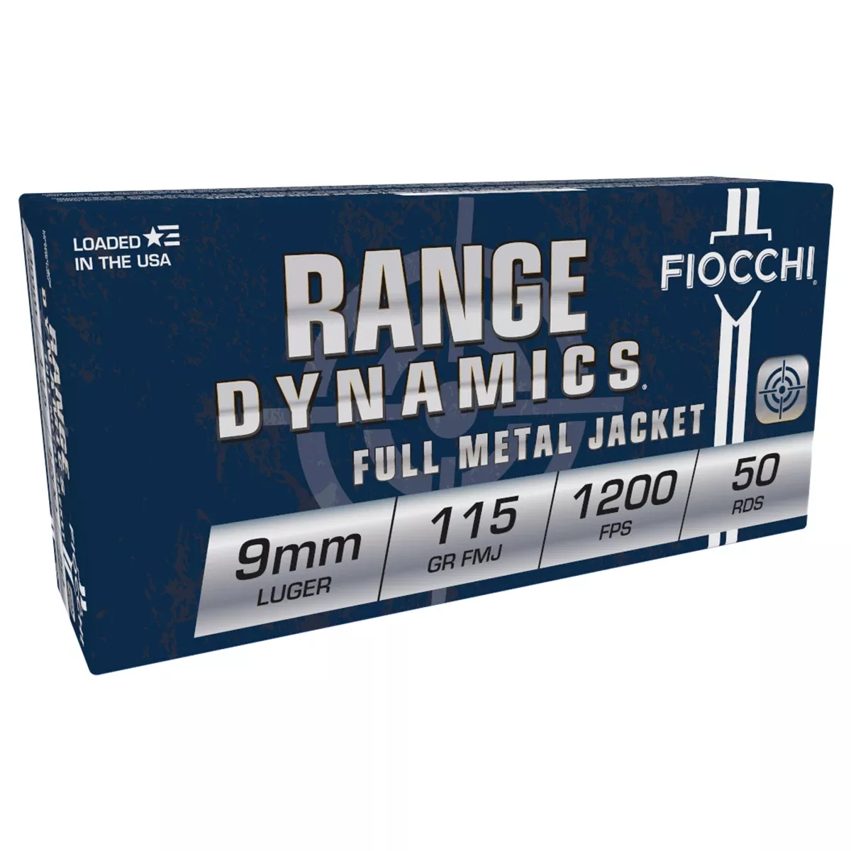 Fiocchi 9AP Range Dynamics 9mm Luger 115 gr Full Metal Jacket 50 Per Box