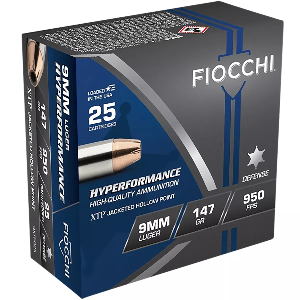 Fiocchi 9XTPB25 Extrema9mm Luger 147 gr XTP Hollow Point 25 Bx/ 20 Cs