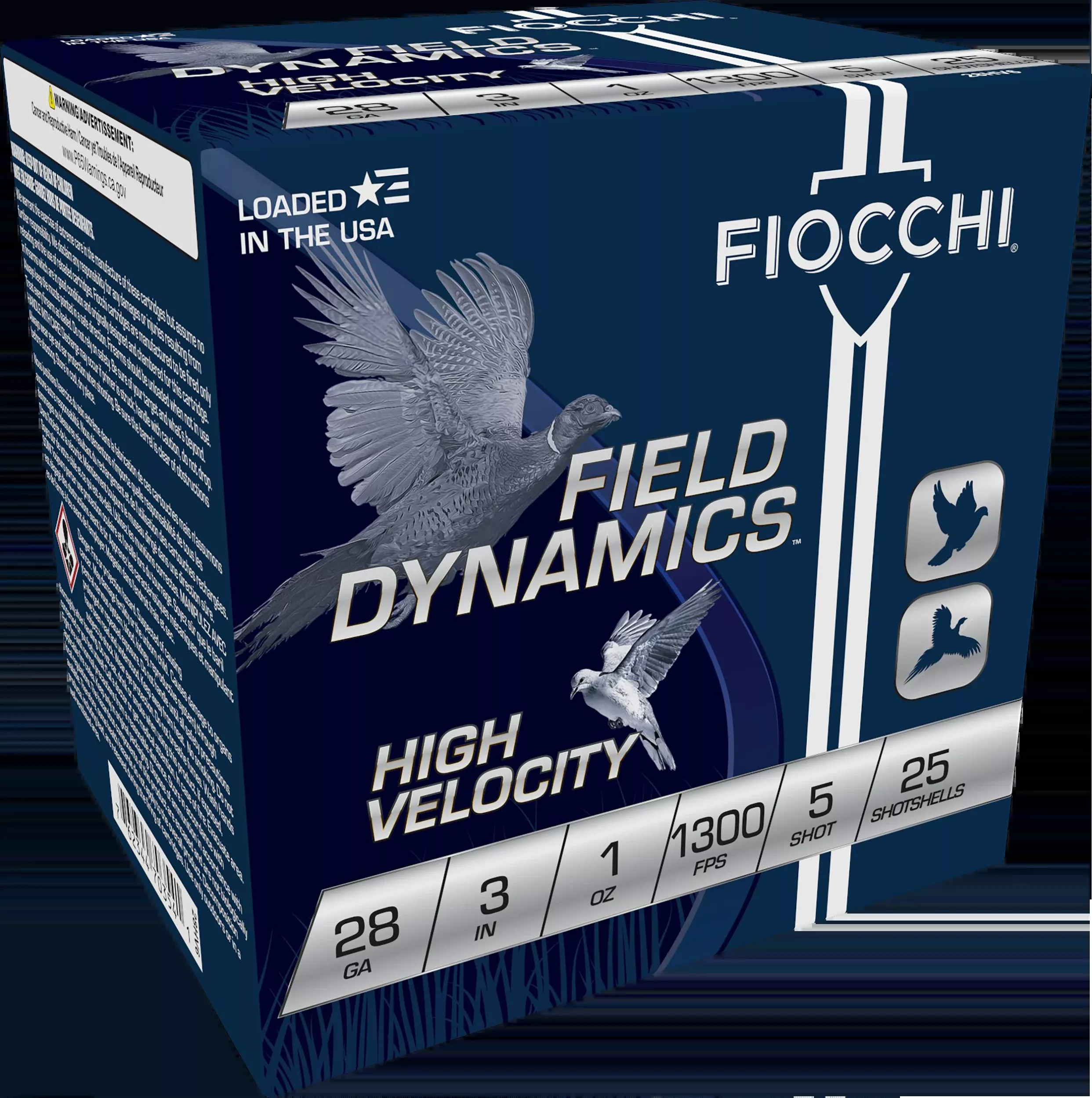 Fiocchi Field Dynamics High Velocity 28 Gauge 3" 1 oz 5 Shot 25 Rd - Box or Case