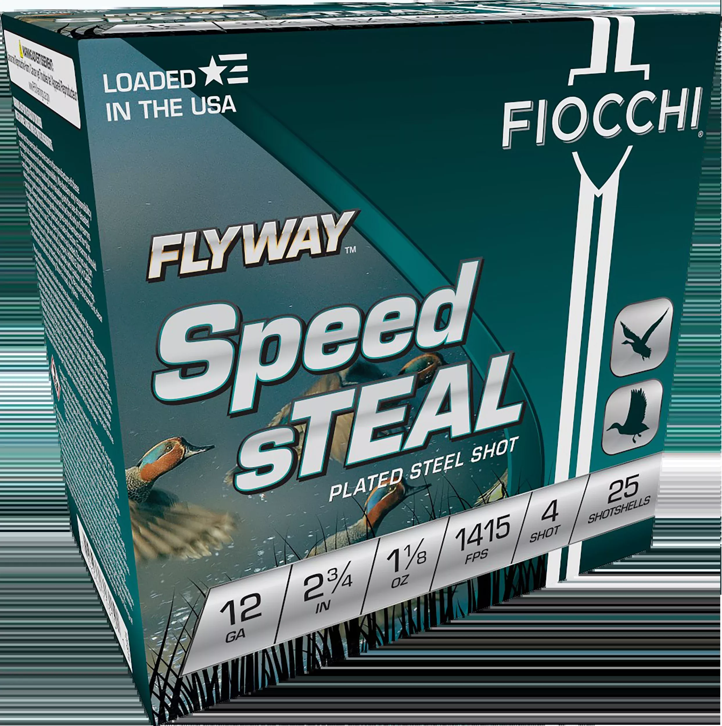 Fiocchi Flyway Speed Steel 12 Gauge 2.75" 1 1/8 oz #4 Shot 25 Rd - Box or Case