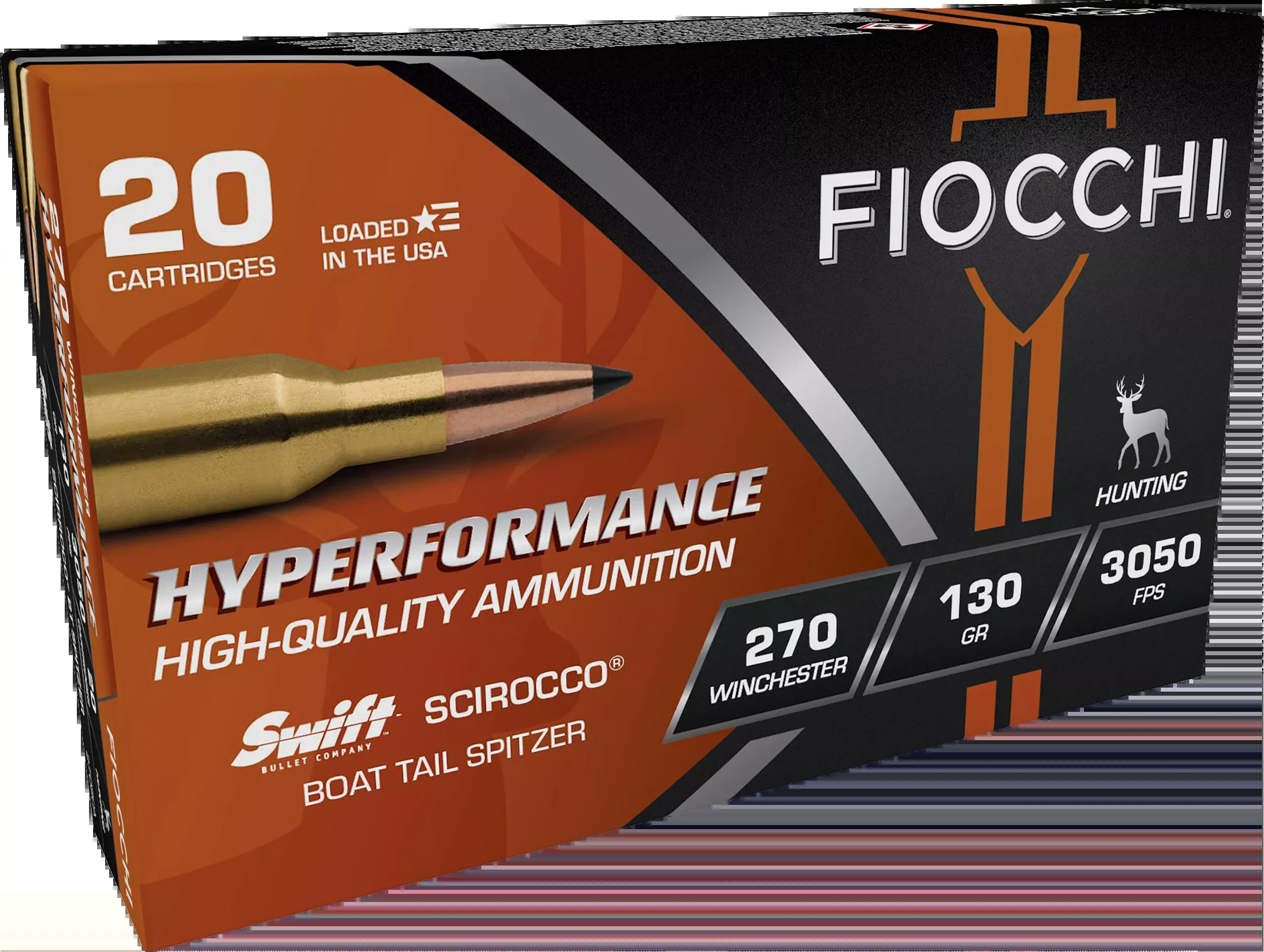 Fiocchi Hyperformance 270 Win 130gr Swift Scirocco II Bonded 20 Bx/10 Cs - Box or Case
