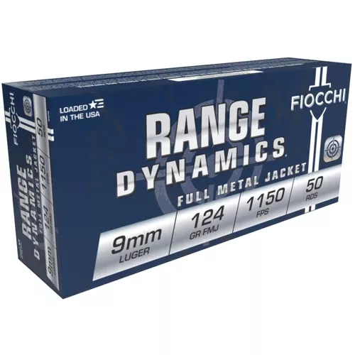 Fiocchi Range Dynamics 9mm Luger 124 Gr 1150FPS 50rds 9APB