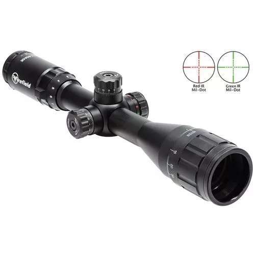 Firefield FF13043 TacticalMatte Black 3-12x40mm AO 1" Tube Illuminated Red/Green Mil-Dot Reticle