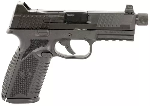 FN 66101375 510 Tactical Full Size Frame 10mm Auto 22+1, 4.71" Black Target Crown Steel Barrel, Black PVD Optic Cut/Serrated Steel Slide & Polymer Frame w/Picatinny Rail, Ambidextrous