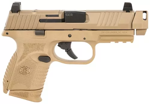 FN 66101795 509C MRDCompact W/ Compensator Frame 9mm Luger 10+1 Black Flat Dark Earth PVD Flat Dark Earth
