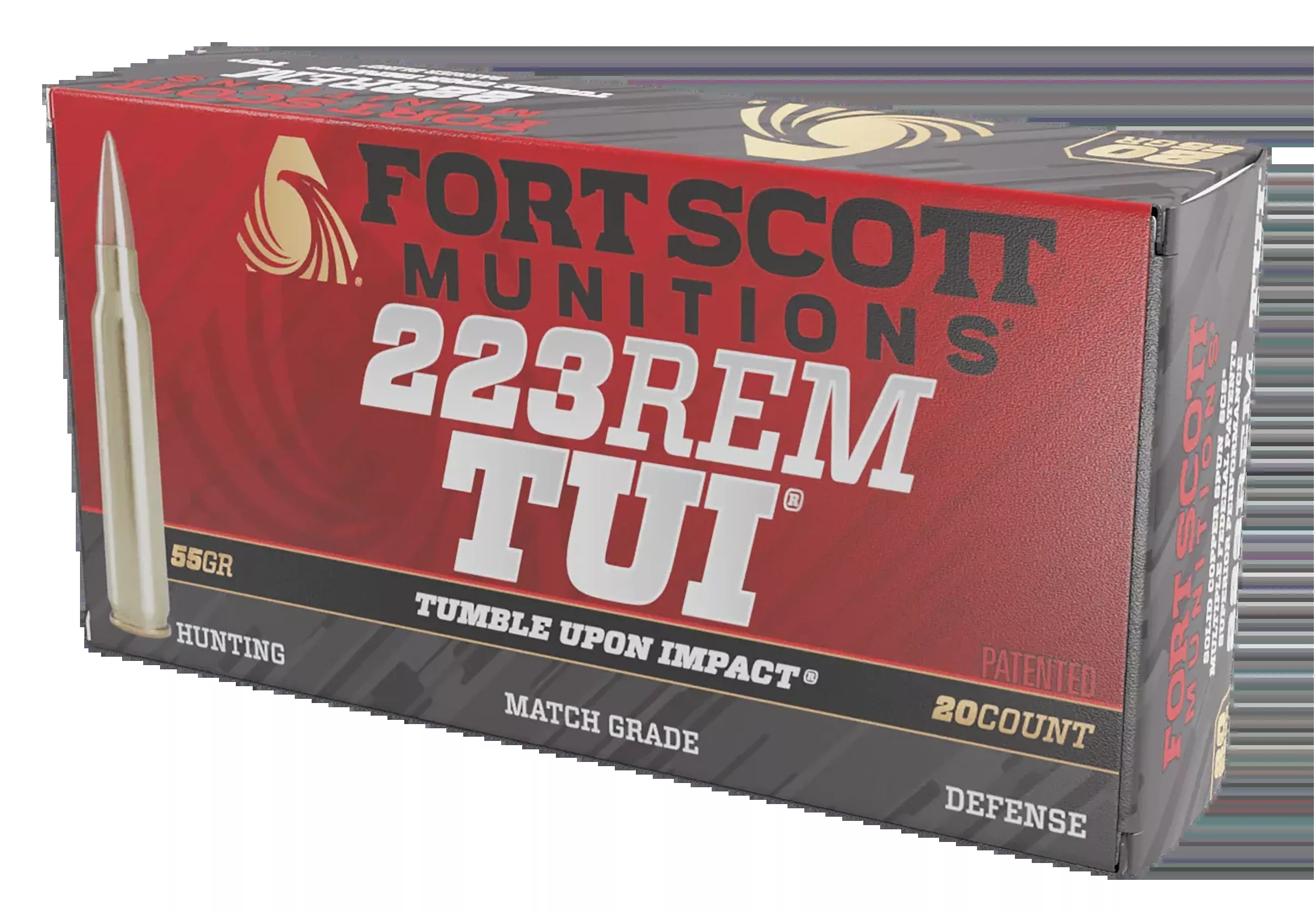 Fort Scott Munitions Tumble Upon Impact (TUI) 223 Rem 55 gr Solid Copper Spun - Box or Case