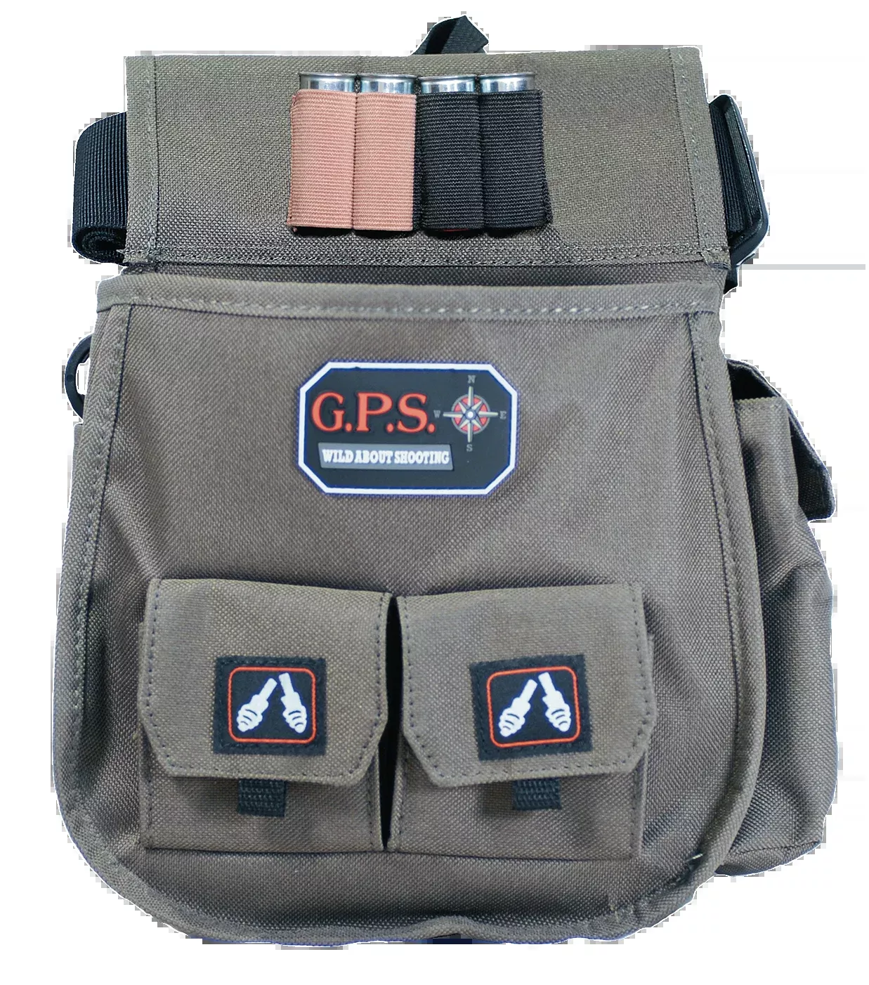 G Outdoors 1093CSP Deluxe Double Shotshell Pouch Olive 30-52" Belt