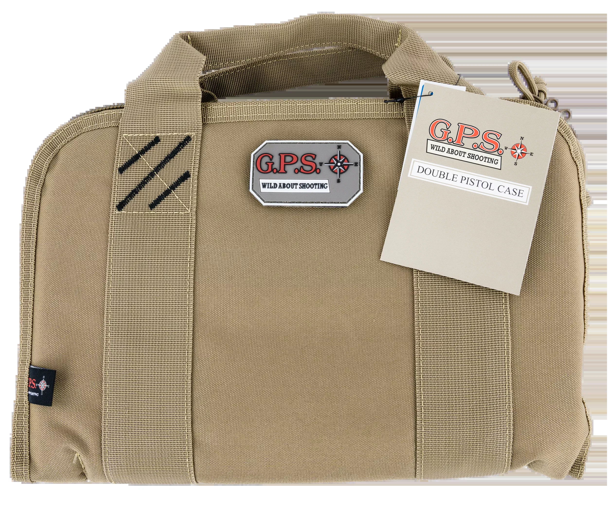 G*Outdoors GPS-1308PCT Double Pistol Case Tan Nylon 1-2 Handguns