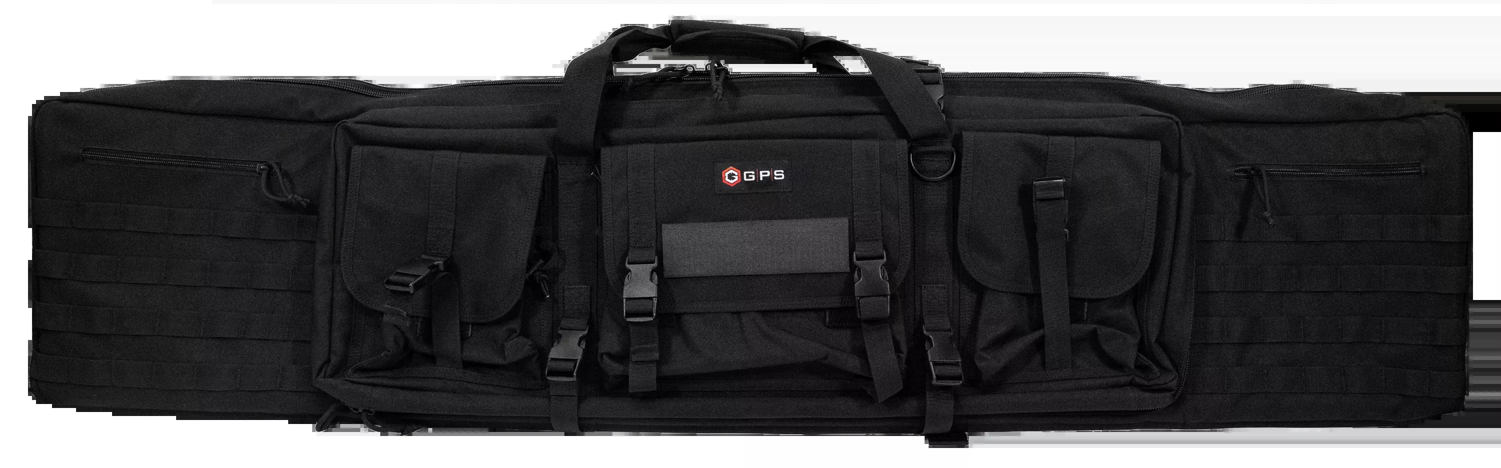 G*Outdoors GPS DRC55 Double Rifle Case 55" Black 600D Polyester w/ 2 Pistol Sleeves