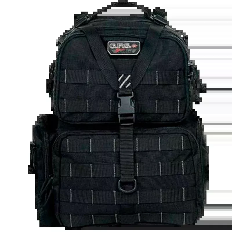 G*Outdoors GPS-T1913BPB Tactical Range Backpack Tall Black 1000D Polyester 4 Handguns