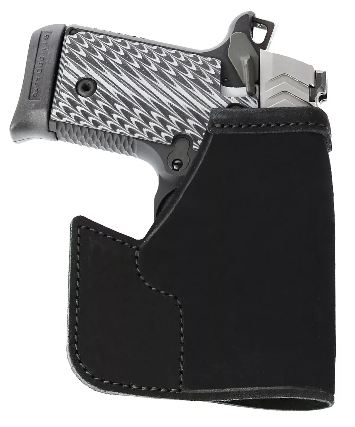 Galco PRO652B Pocket ProtectorBlack Leather Fits S&W M&P Shield/Plus/2.0 Ambidextrous