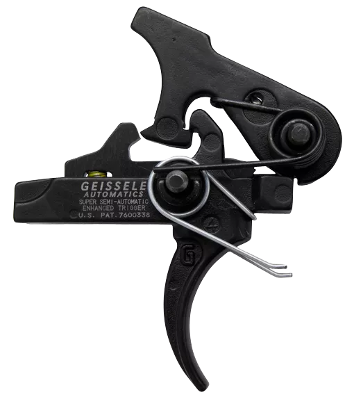 Geissele Automatics 05160 SSA-ETwo-Stage Curved Trigger with 2.90-3.80 lbs Draw Weight & Black Oxide Finish for AR-Platform