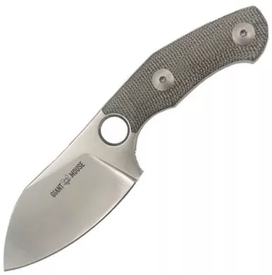 GiantMouse GMF1-MG EDC Fixed Blade Knife 2.6" N690 Satin Green Micarta