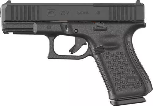 Glock G23 V MOS 40 S&W 10+1 4.02" Black GMB Barrel, Black nDLC Steel Optic Ready/Serrated Slide, Black Polymer Frame w/Accessory Rail, Interchangeable Backstrap Grip, Ambidextrous