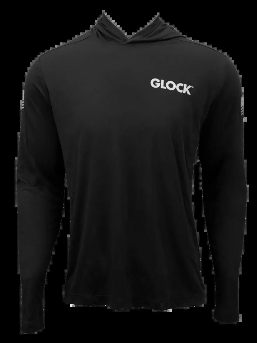 Glock Hooded Performance Shirt 3XL Black - Polyester/Spandex Long Sleeve