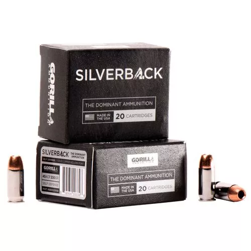 Gorilla SB45230SD Silverback Self Defense 45 ACP 230 gr Solid Copper Hollow Point (SCHP) 20 Bx/ 10 Cs