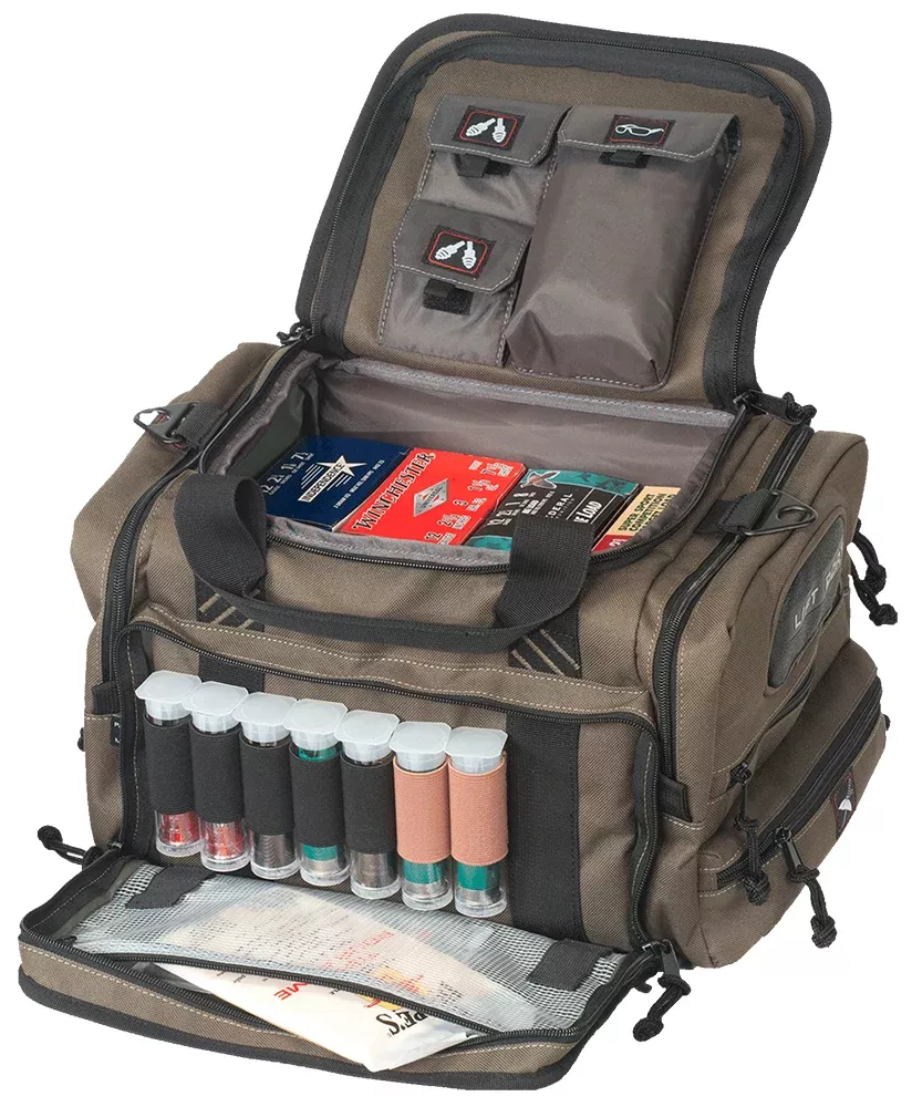 GPS Bags 1411SC Sporting ClaysOD Green Nylon with Lockable Zippers, Storage Pockets, Pull-Out Rain Cover & Visual ID Storage System Holds 8-10 Shot Shell Boxes