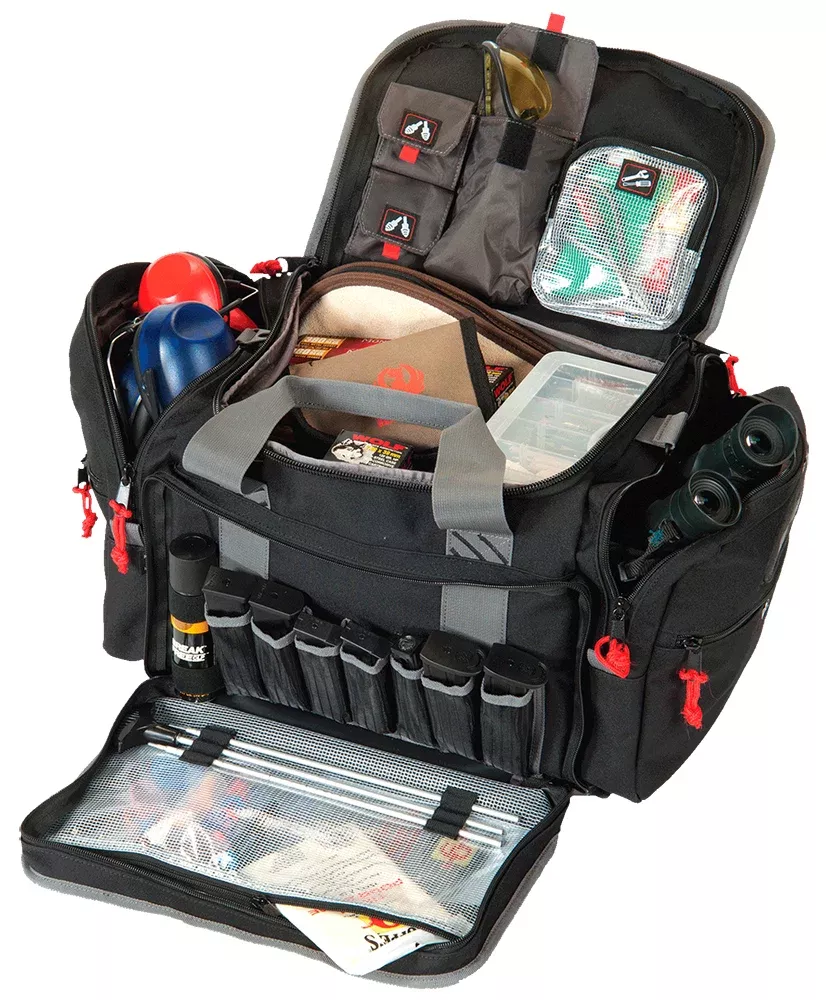 GPS Bags 2014LRB LargeBlack Nylon w/ Lift Ports, Storage Pockets, Visual ID Storage System & Holds 5 Handguns or More & Ammo Includes 4 Ammo Dump Cups