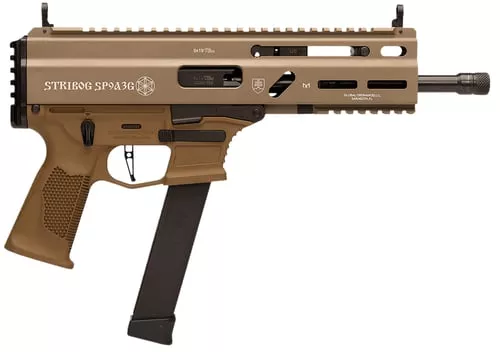 Grand Power 810091156155 SP9A3G Stribog 9mm Luger 30+1 8" Black Threaded Barrel, M-LOK Handguard, Flat Dark Earth Cerakote Aluminum/Polymer Receiver w/Picatinny Rail, FDE Polymer Grip, Ambidextrous