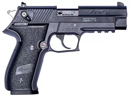 GSG GERG2210FF FireFly22 LR 10+1 4" All Black Steel Barrel, Serrated Slide, Black Zinc Alloy w/Accessory Rail Frame, Black Polymer Grip