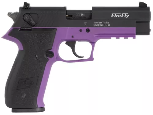 GSG GERG2210FFL FireFly22 LR 10+1 4" Black Serrated Slide, Purple Zinc Alloy w/Accessory Rail Frame, Black Polymer Grip