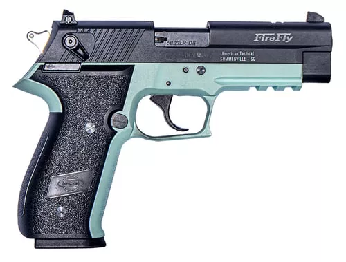 GSG GERG2210FFM FireFly22 LR 10+1 4" Black Serrated Slide, Mint Zinc Alloy w/Accessory Rail Frame, Black Polymer Grip
