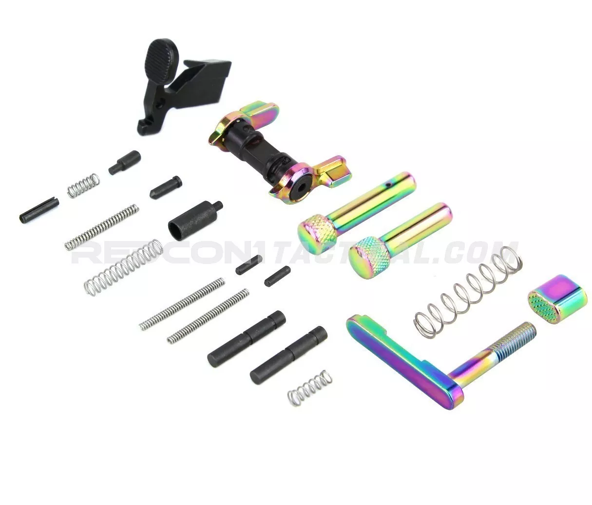 Guntec USA AR-15 Builders Kit With Ambi Safety - Rainbow PVD Coated