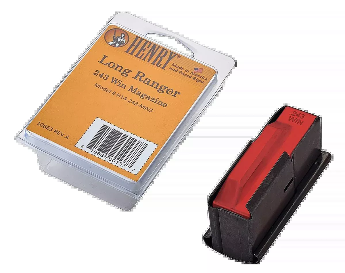 Henry H14243MAG Long Ranger 243 Win 4-Rd Blued Steel Magazine
