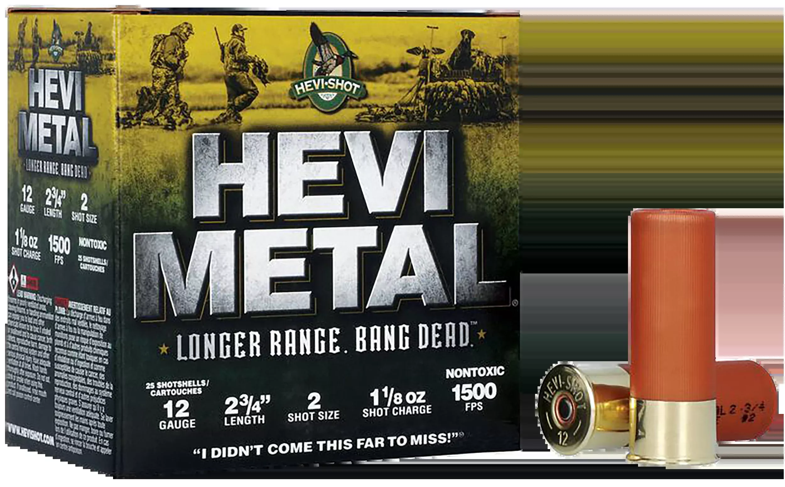 Hevi-Shot HEVI-Metal Longer Range 12 Gauge 2.75" 1 1/8oz #2 Shot - Box or Case