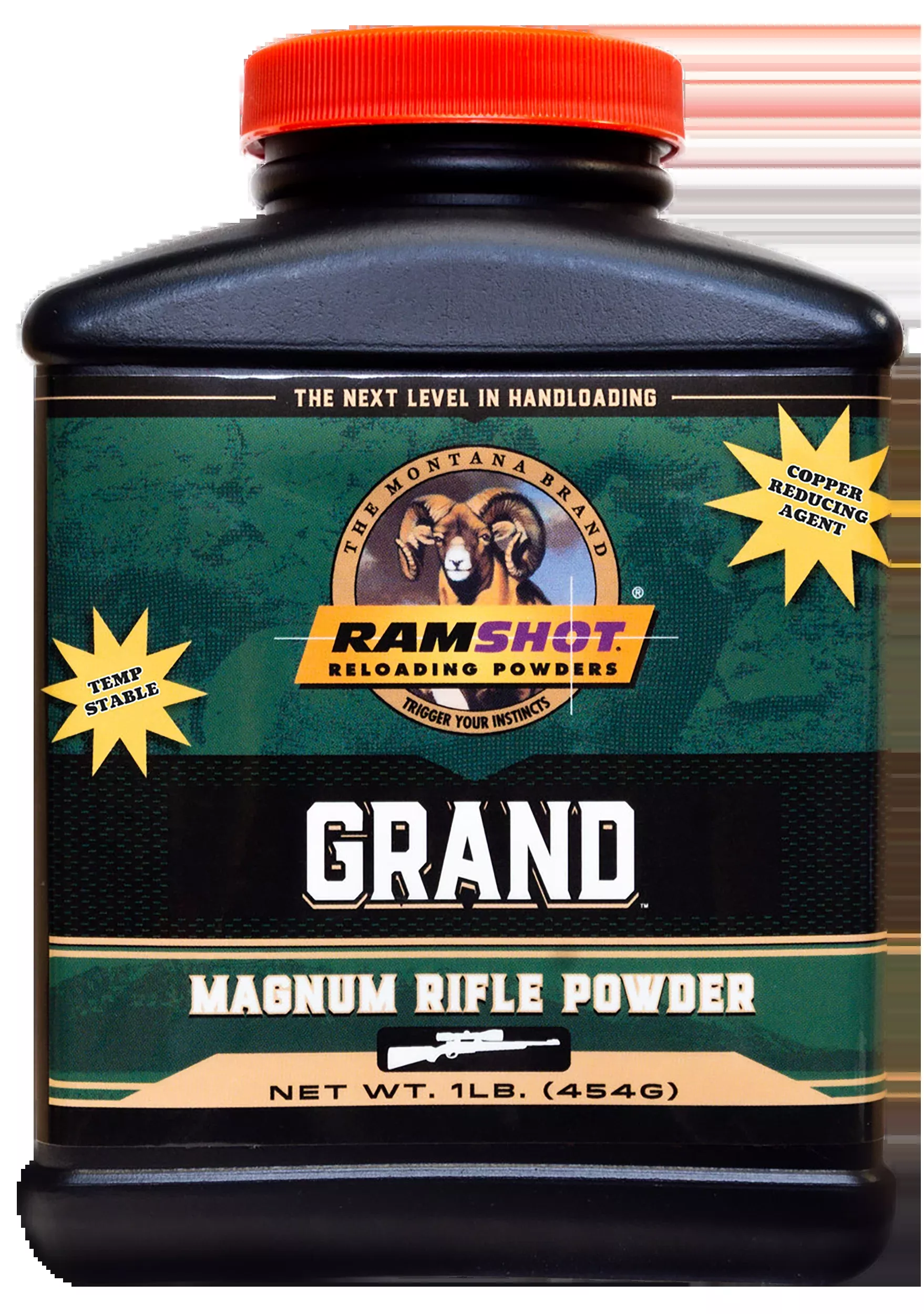 Hodgdon Ramshot Grand Smokeless Rifle Powder 1 lb - Magnum Spherical Propellant