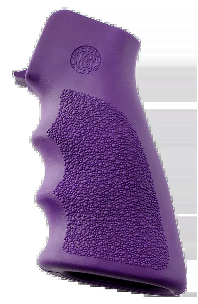 Hogue 15006 OverMolded Cobblestone Purple Rubber Grip with Finger Grooves for AR-15/M16
