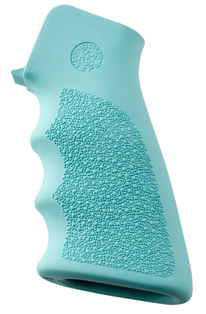 Hogue 15015 OverMolded Grip Cobblestone Aqua Blue Rubber with Finger Grooves for AR-15, M16