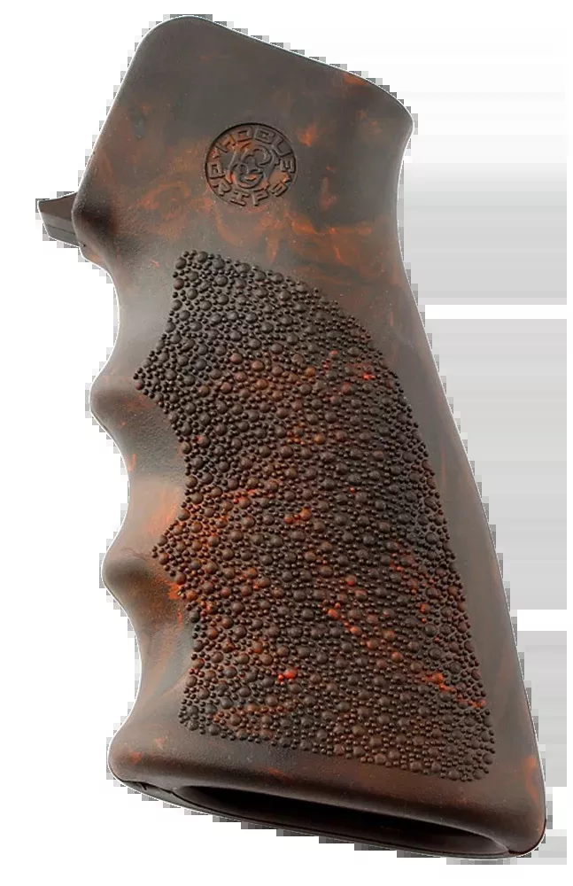 Hogue 15016 OverMolded Pistol Grip Cobblestone Red Lava Rubber with Finger Grooves for AR-15/M16