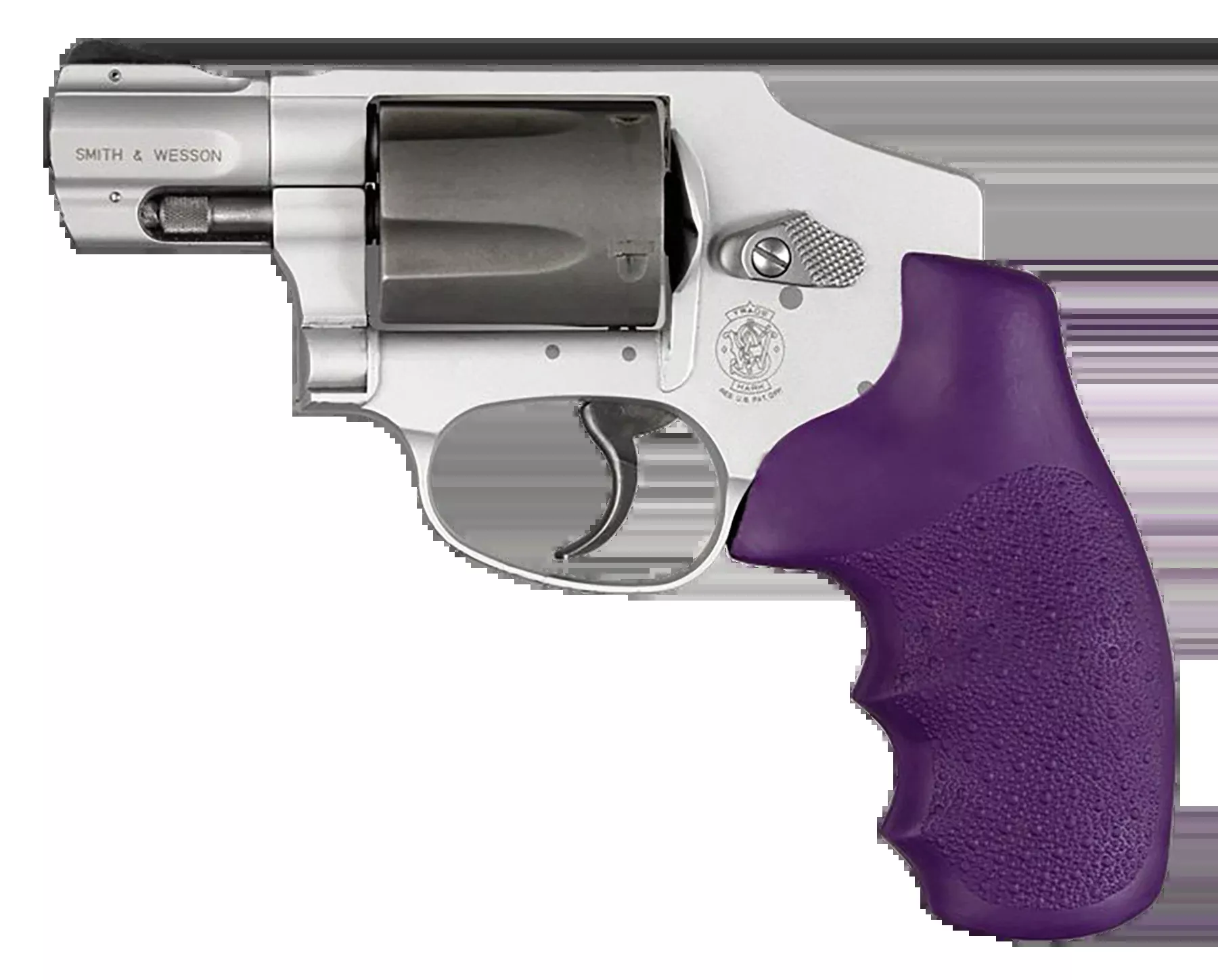 Hogue 60006 OverMolded Monogrip Cobblestone Purple Rubber Grip with Finger Grooves for S&W J-Frame Round Butt