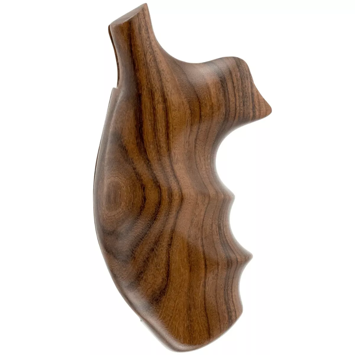 Hogue Fancy Hardwood Gun Grip, Brown Pau Ferro Hardwood with Finger Grooves for S&W K, L Frame with Round Butt - 19300
