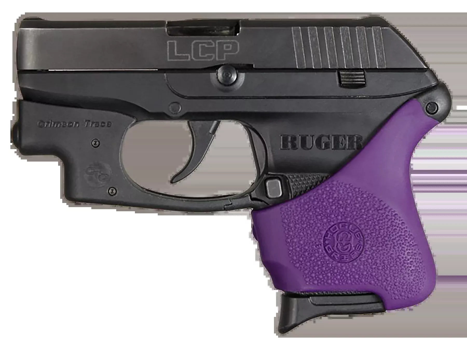 Hogue HandAll Hybrid Grip Sleeve Textured Purple - Ruger LCP w/Crimson Trace
